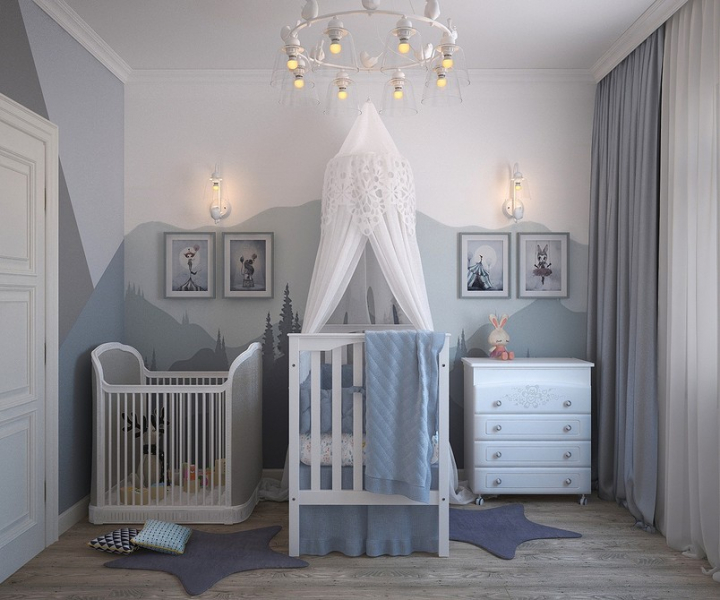 Как оформить нескучный интерьер детской в серых тонах