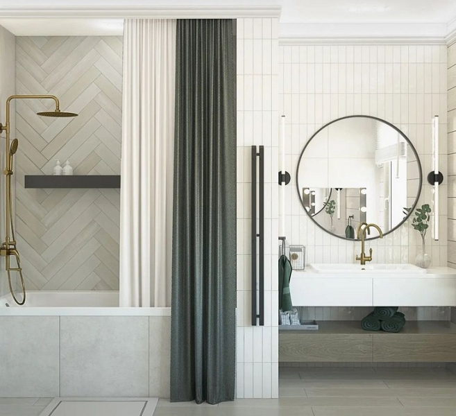 Штора в ванную комнату: стильные идеи, современные материалы и 80 красивых фото